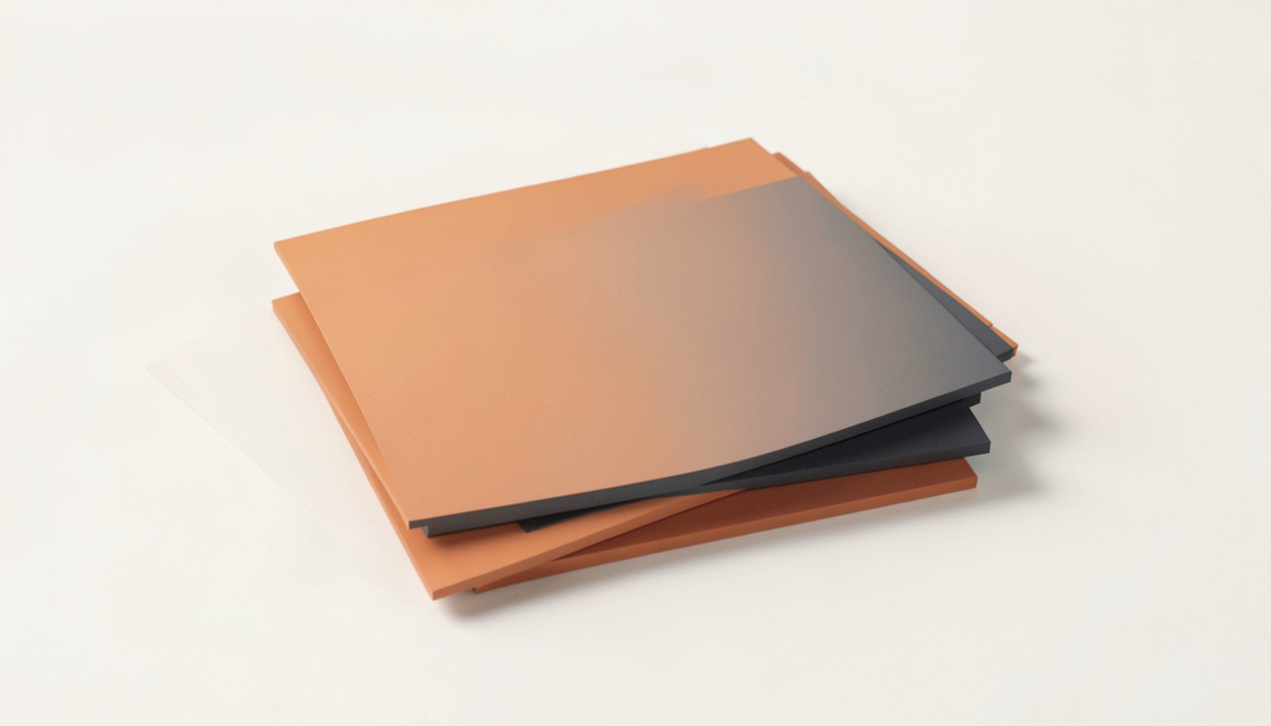 Warm off-white background with a stack of simple rectangular image placeholders in muted orange and dark gray tones